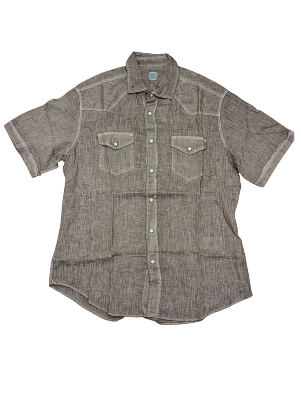 Eleventy Shirt M/40 SS Light Brown Linen