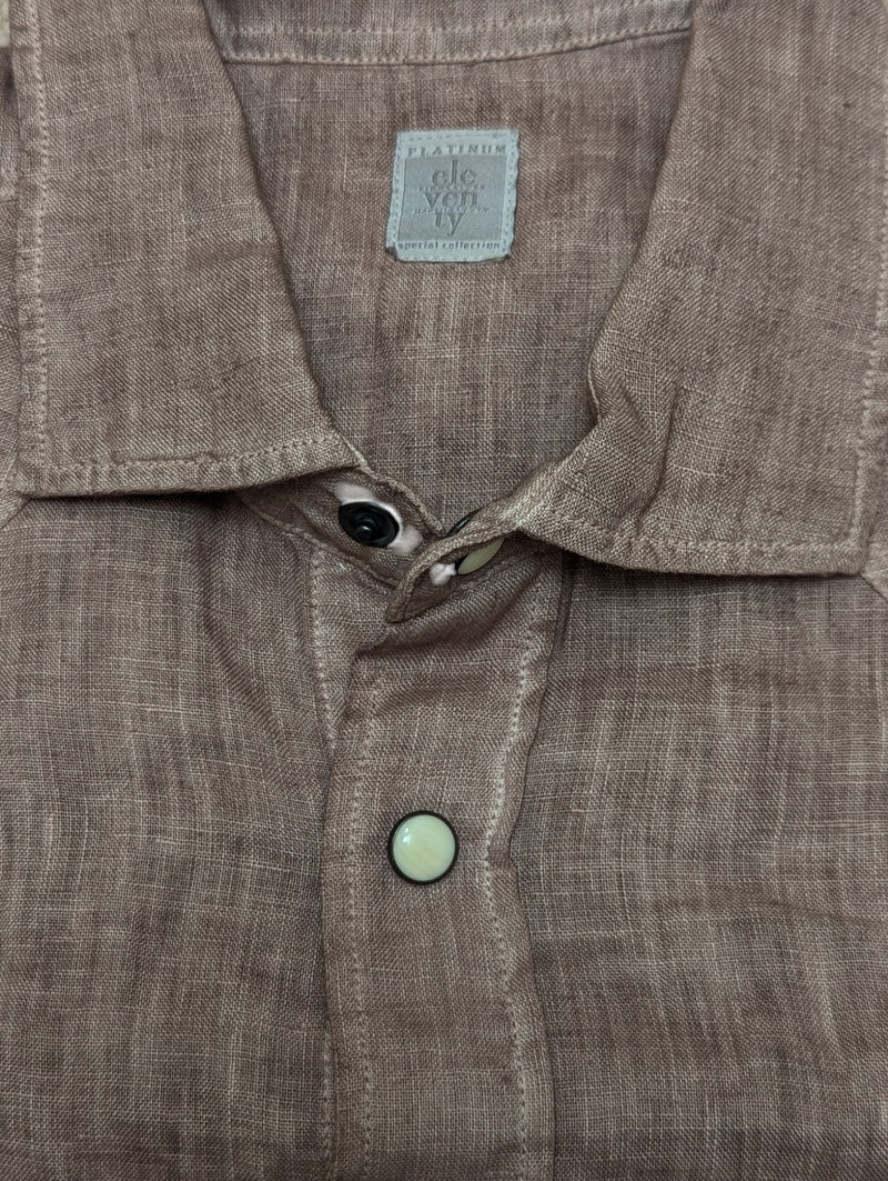 Eleventy Shirt M/40 SS Light Brown Linen