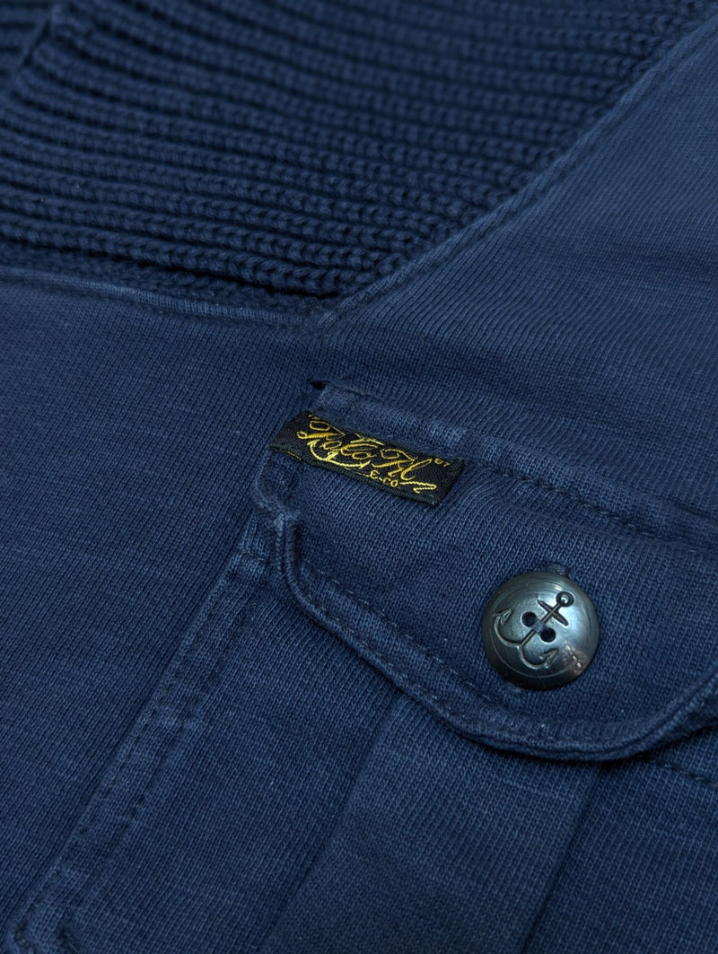 Ralph Lauren Vintage Shawl Sweatshirt M Blue Cotton