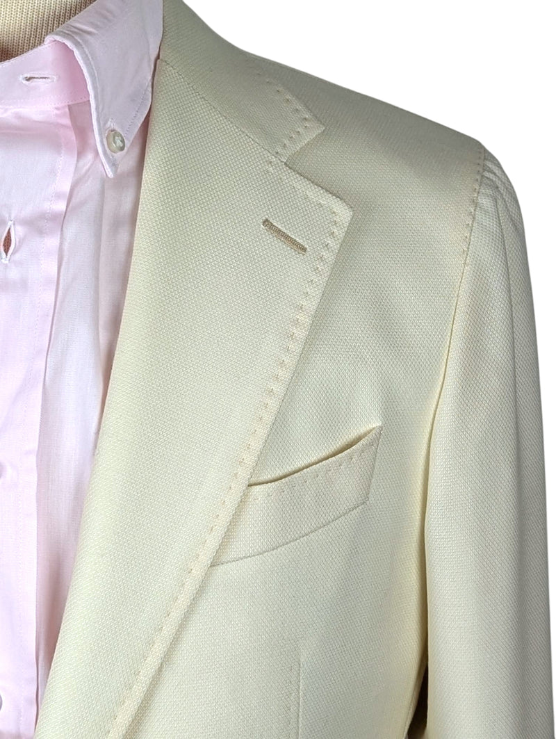 Benjamin Marzotto Sport Coat Cream Soft Shoulder Wool Hopsack