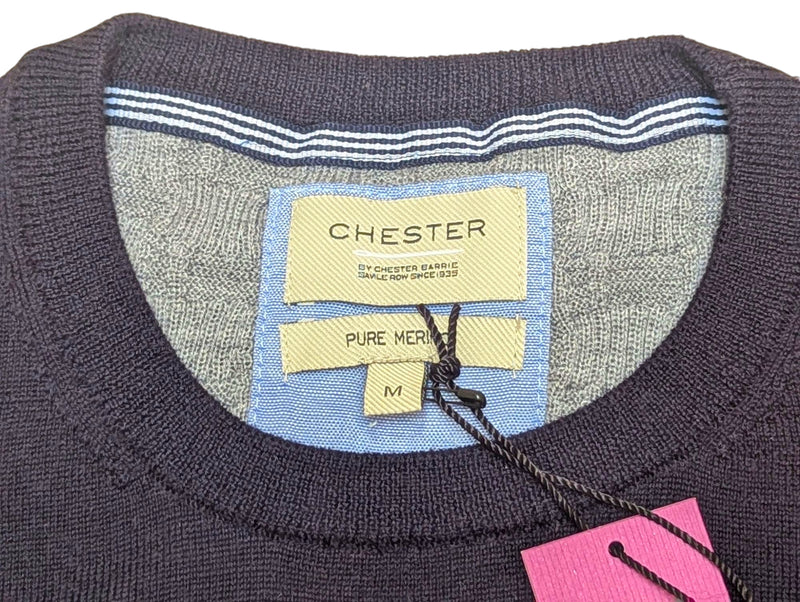 Chester Barrie Sweater M Navy Merino Wool