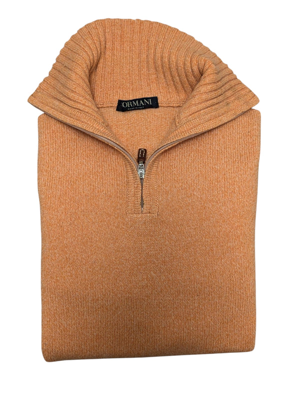 Sormani Half Zip Sweater M/50 Soft Orange Cashmere/Merino