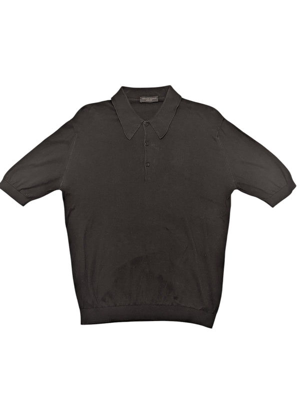 Chester Barrie Knit Polo S Black Cotton