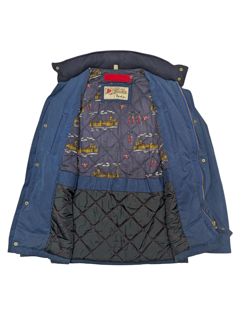 British Millerain Boden Jacket S Royal Blue Padded Cotton