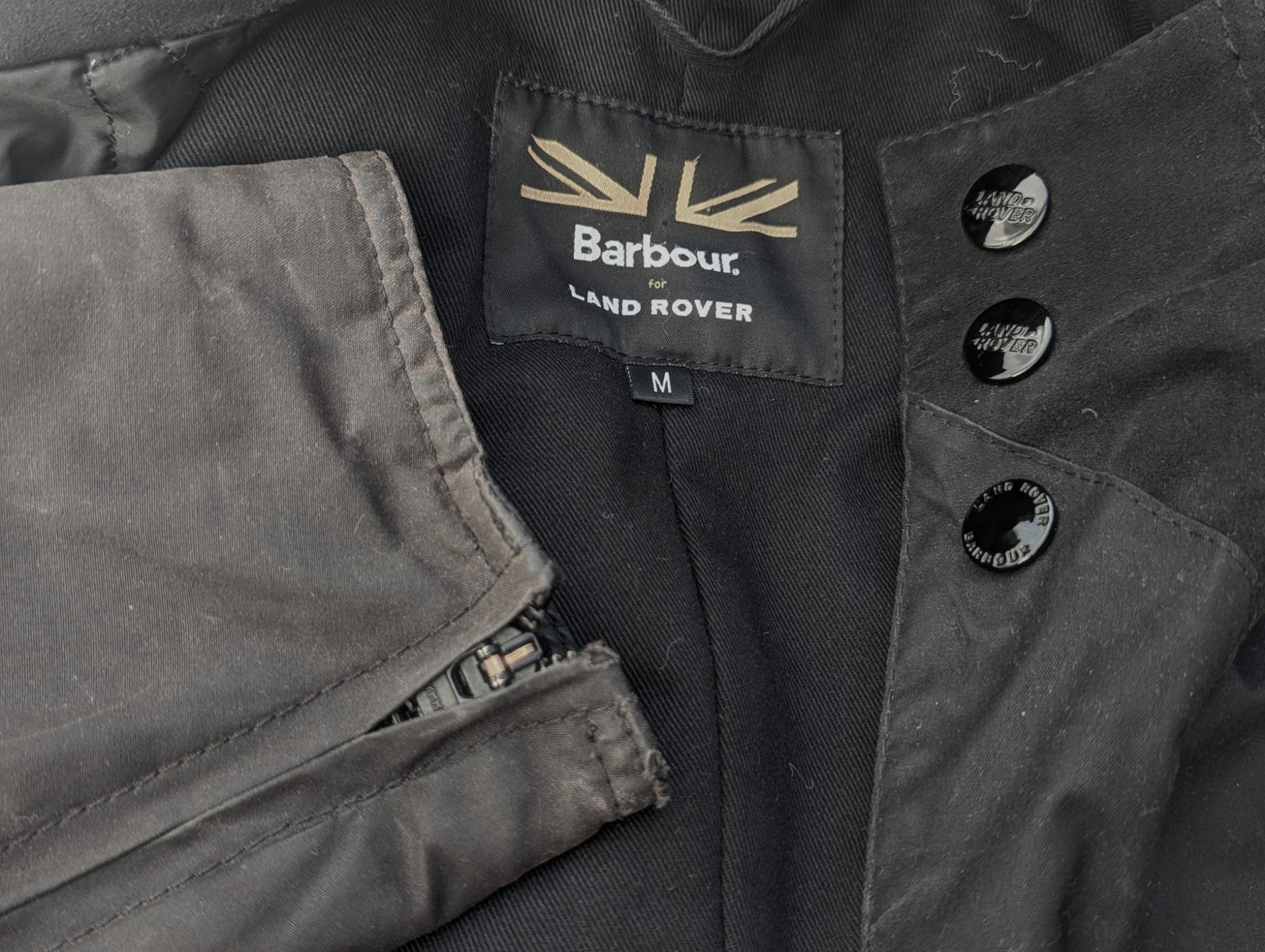 Barbour x Land Rover Ltd Ed. Jacket M Black Waxed Cotton