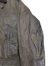 Barbour Coat M/L 40 Olive Green Border Waxed Cotton