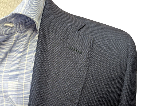 Bella Spalla Sport Coat 39/40R Navy Hopsack 2-button Pure Wool