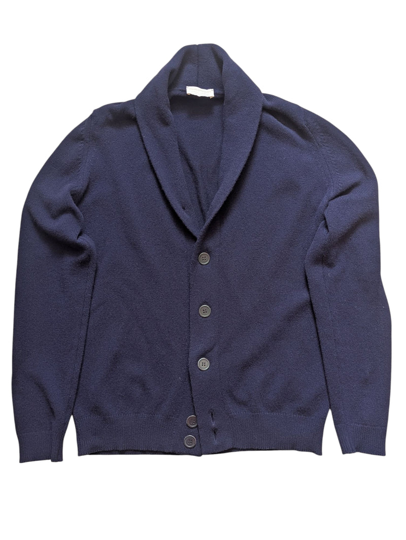 John Smedley Shawl Cardigan L Navy Imperial Cashmere Merino