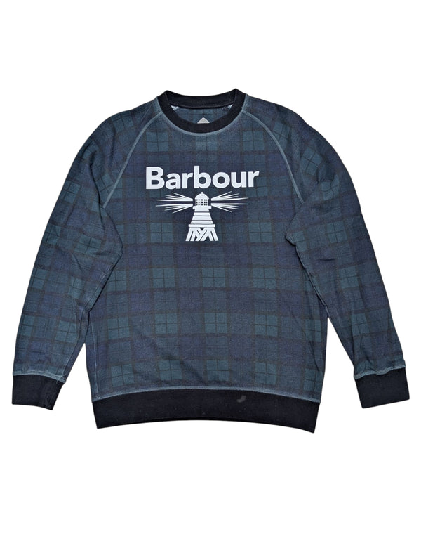 Barbour Sweatshirt M Blackwatch Plaid Cotton