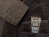 Vintage Baily's Leather Lamb Shearling Coat M/40 Beig 3-Button