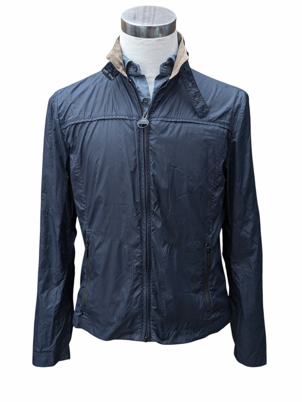 Barbour Jacket M Navy Blue Featherweight Windbreaker Polyamide