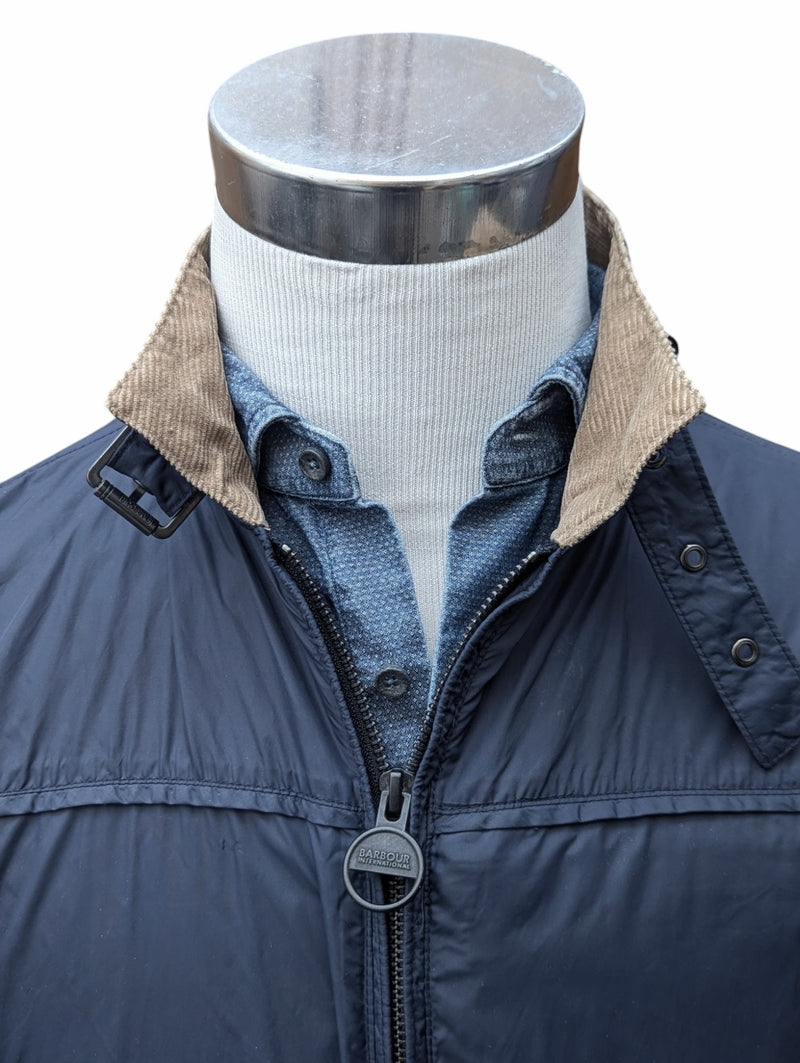 Barbour Jacket M Navy Blue Featherweight Windbreaker Polyamide