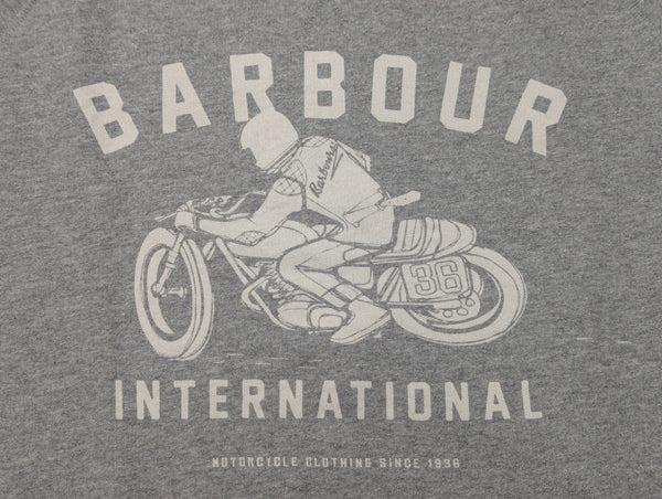 Barbour Sweatshirt S Grey Motorcycle Logo Cotton