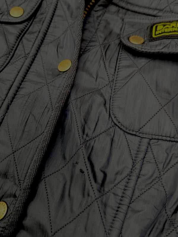 Barbour Women's International Belted Jacket 8 US Midnight Quilted Polyester