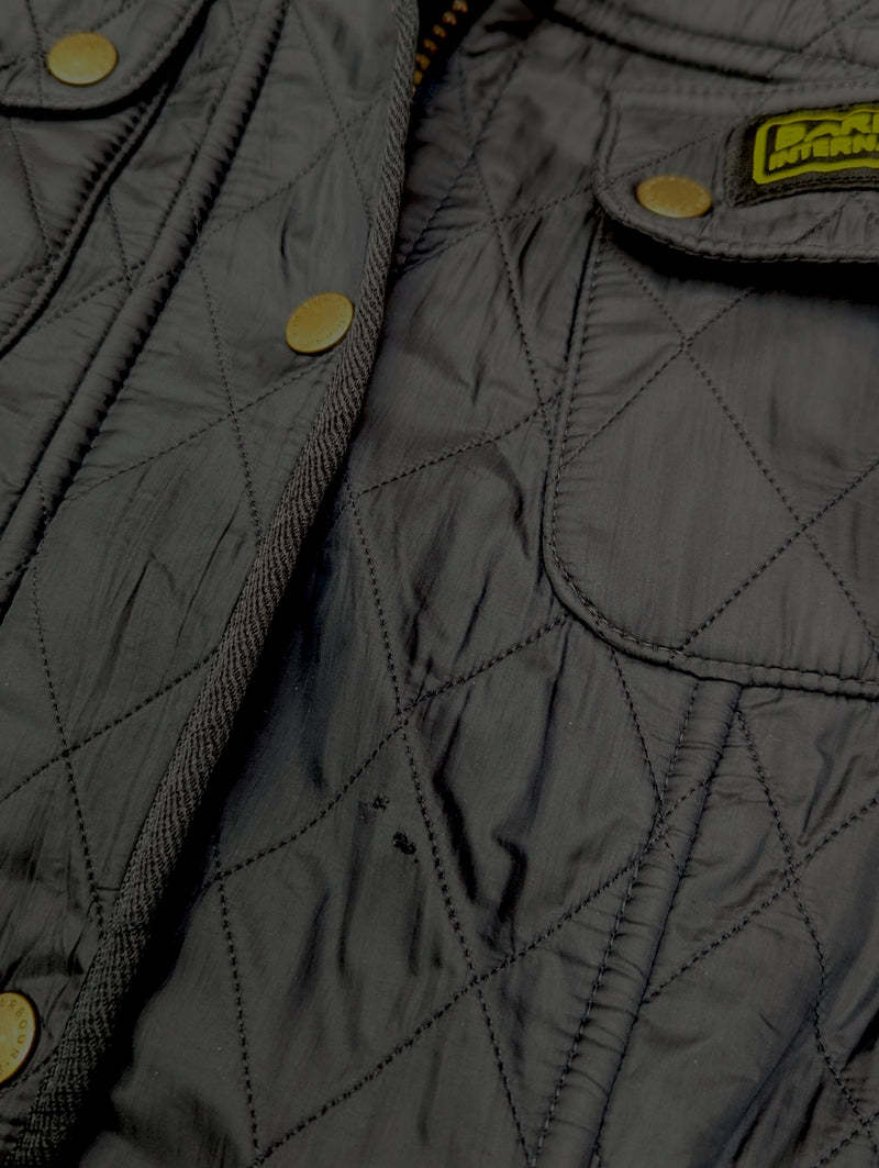 Barbour Ladies International Belted Jacket L/8 US Navy Polar Quilted Polyester