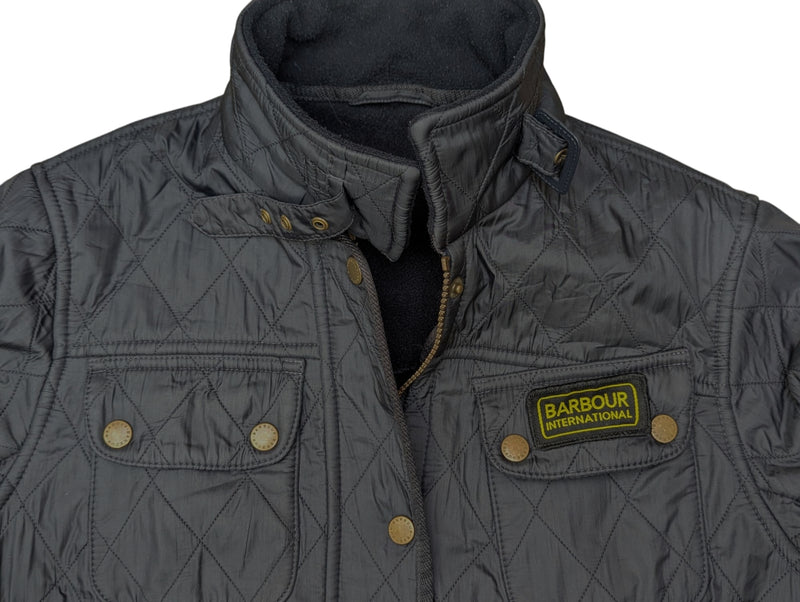 Barbour Ladies International Belted Jacket L/8 US Navy Polar Quilted Polyester
