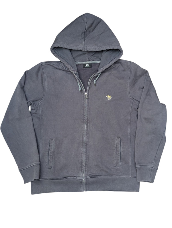 Paul Smith Full Zip Hoodie Sweatshirt M/L Dark Steel Grey Cotton