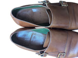Carmina Shoes UK 7 Double Monk Strapped Light Brown Leather