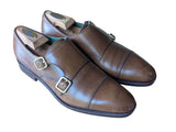 Carmina Shoes UK 7 Double Monk Strapped Light Brown Leather