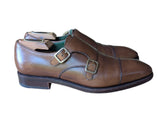 Carmina Shoes UK 7 Double Monk Strapped Light Brown Leather