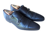 Magnanni 8/41 Double Monk Strapped Black Leather