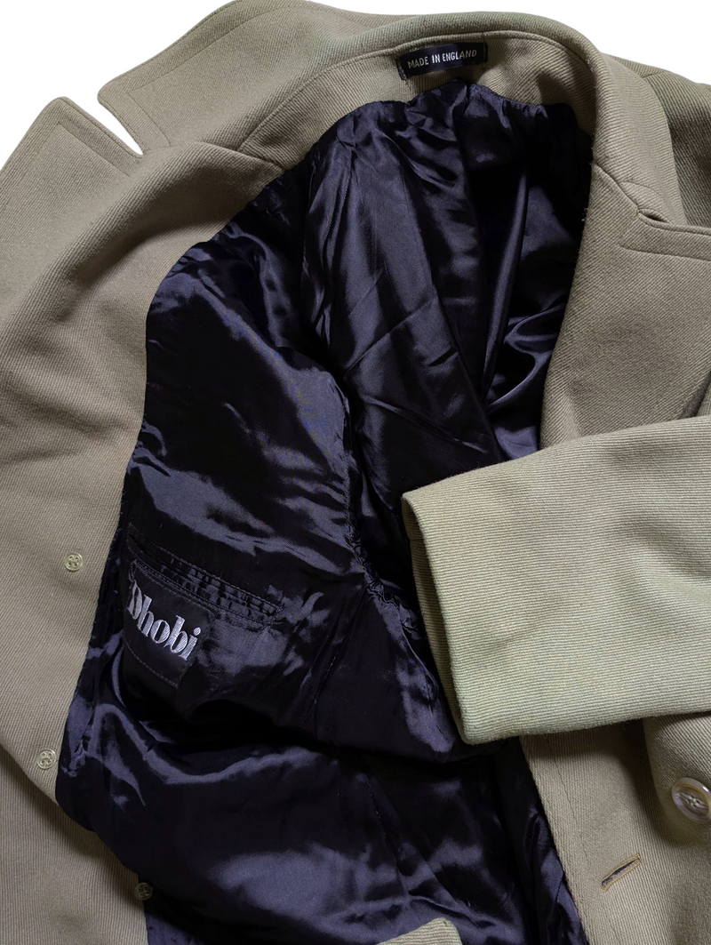 Dhobi England DB Coat L/42R Khaki Tan Pure Heavy Wool