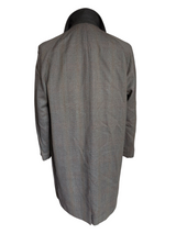 Vintage Dunn & Co. Ballantyne Balmacaan Raglan Coat L/XL 42/44R Earthy Grey Plaid Thornproof Wool