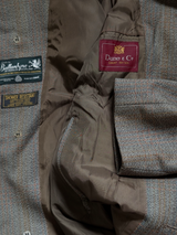 Vintage Dunn & Co. Ballantyne Balmacaan Raglan Coat L/XL 42/44R Earthy Grey Plaid Thornproof Wool