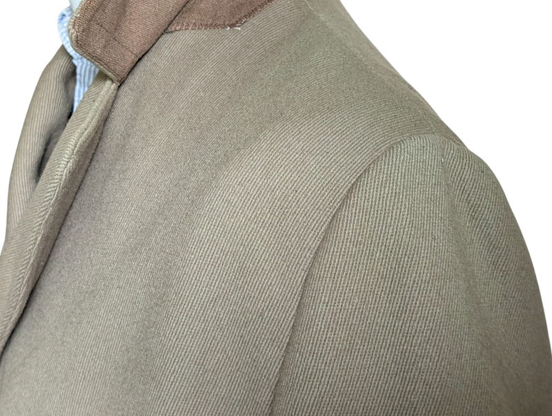 Dhobi England DB Coat L/42R Khaki Tan Pure Heavy Wool