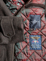 Abraham Moon Car Coat M Dark Brown Yorkshire Tweed Wool