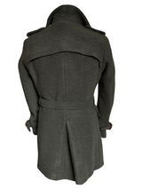 Neill Katter Italy Belted Pea Coat S Olive Green Wool Knit