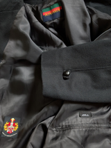 Bongardi Black Belted Balmacaan Raglan Coat XL 42/44R Wool