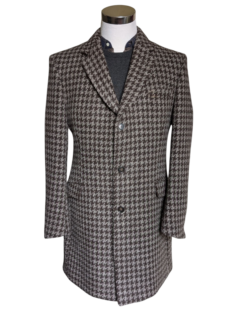Smithers Marling & Evans Coat 42R Brown/Grey Check 3-Button Pure Heavy Wool
