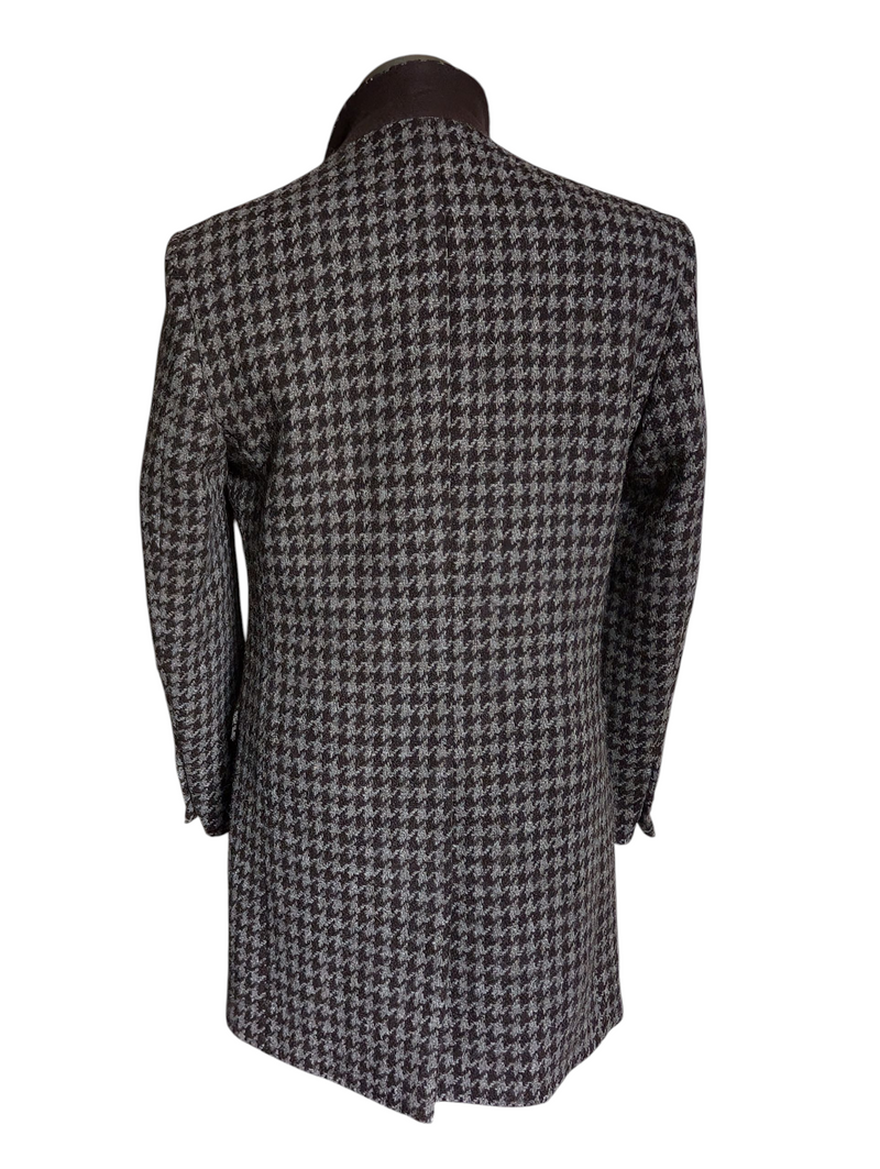 Smithers Marling & Evans Coat 42R Brown/Grey Check 3-Button Pure Heavy Wool