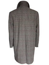 Vintage Dhobi England Coat L/42R Brown Plaid Thornproof Wool