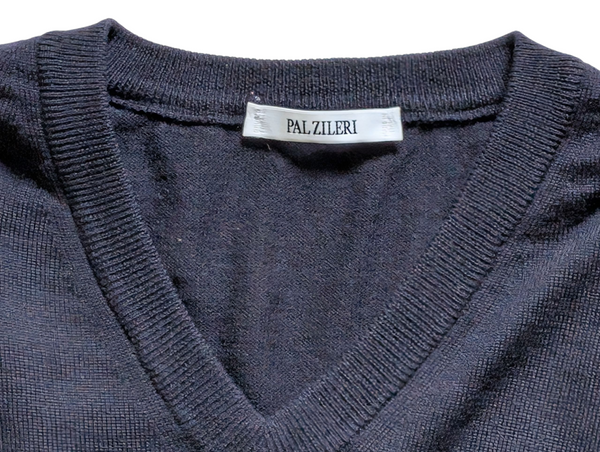 Pal Zileri Sweater XL 54 Navy Blue Wool
