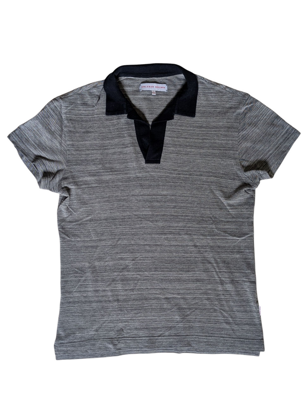 Orlebar Brown Polo Shirt M Navy/White Melange Cotton