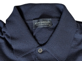 John Smedley Polo Sweater XL Navy Extrafine Merino