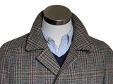Vintage Dunn & Co. Harris Tweed Balmacaan Raglan Coat 44R-46R Multi Plaid Wool