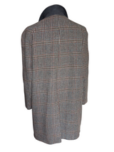 Vintage Dunn & Co. Harris Tweed Balmacaan Raglan Coat 44R-46R Multi Plaid Wool