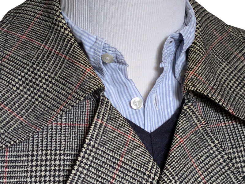 Vintage Berwin Belted Coat M/40R Prince of Wales Plaid DB Wool