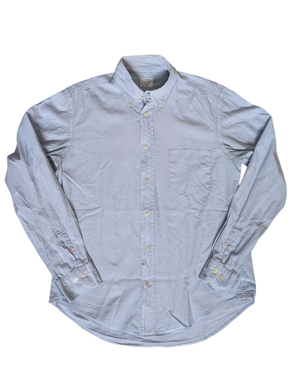 Hartford Shirt M Blue/White Striped Cotton