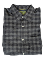 Oliver Sweeney Shirt M Grey Check Cotton Flannel