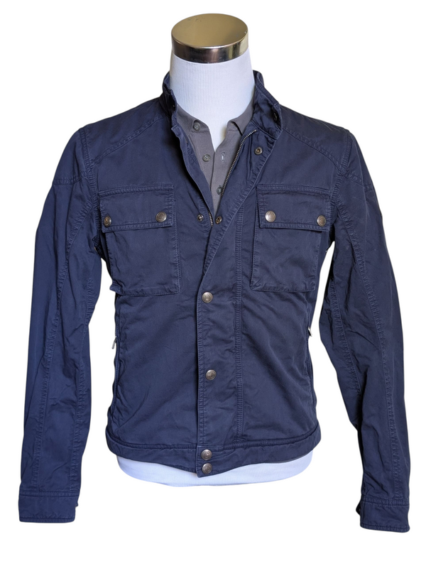Hackett Biker Velospeed Jacket M Navy Blue Cotton