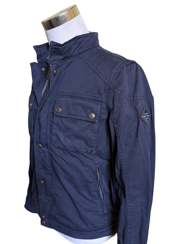 Hackett Biker Velospeed Jacket M Navy Blue Cotton