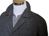 Dhobi England Balmacaan Raglan Coat M/40R Green/Brown/Charcoal Heavy Tweed Wool