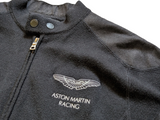 Hackett Aston Martin Sweater M/L Full Zip Black Wool/Suede