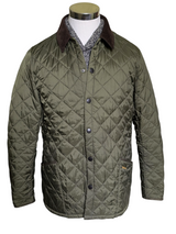 Barbour Jacket L/XL Olive Green Liddesdale Padded Quilt Polyamide