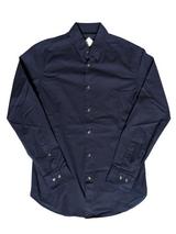 Pal Zileri Shirt S/15.75 Slim Navy Blue Cotton Stretch