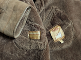 Vintage Baily's Leather Lamb Shearling Coat L/42 Taupe/Beige 3-Button